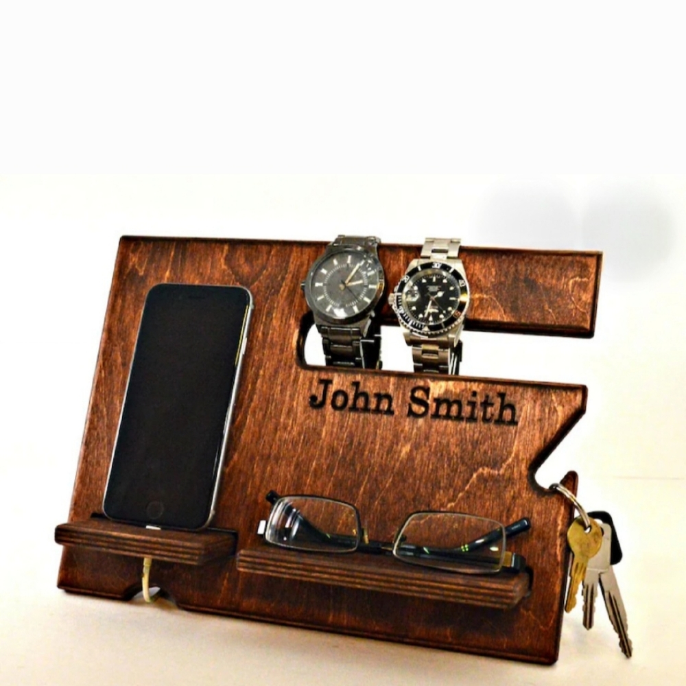 Best Dad Ever Docking charging station phone watch keys
